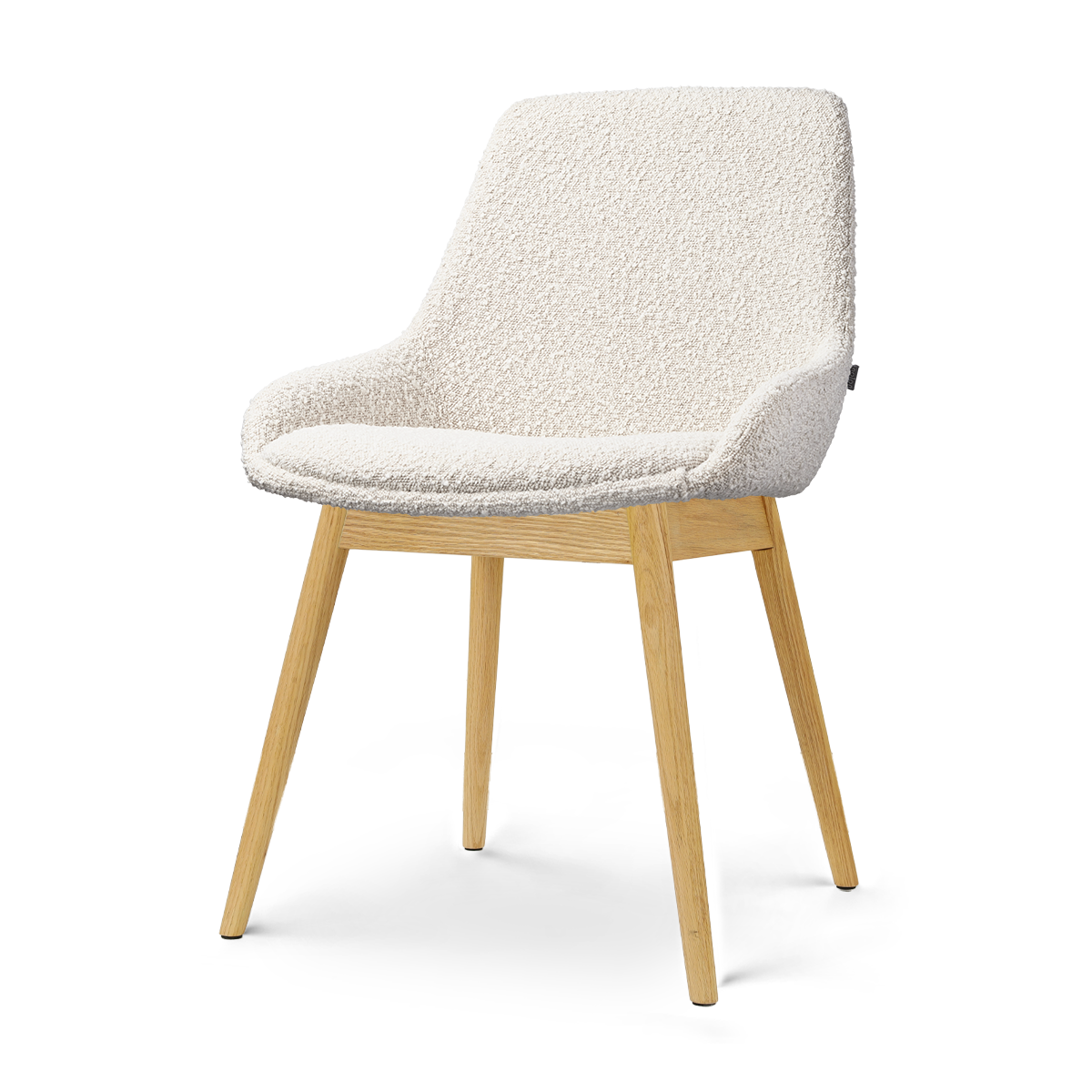 Nio-Isa eetkamerstoel bouclé beige - houten onderstel