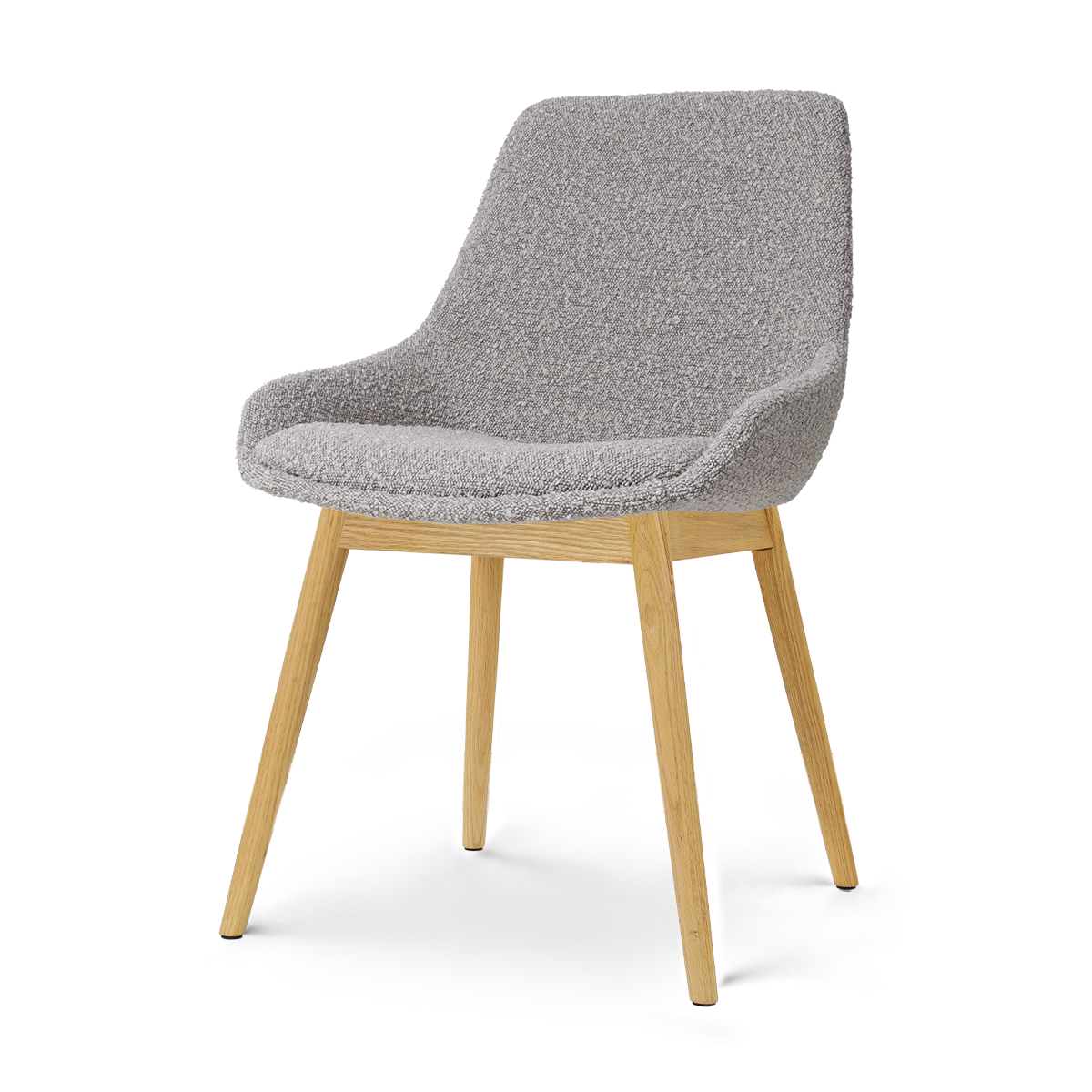 Nio-Isa eetkamerstoel bouclé taupe - houten onderstel