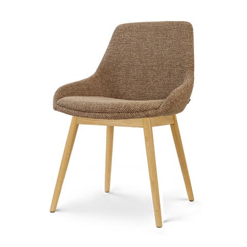 Nio-Isa eetkamerstoel bruin blend - houten onderstel