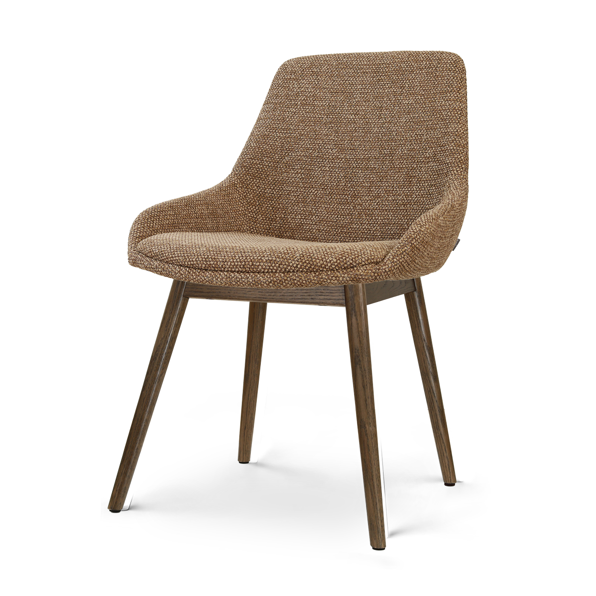 Nio-Isa eetkamerstoel bruin blend - walnoot houten onderstel