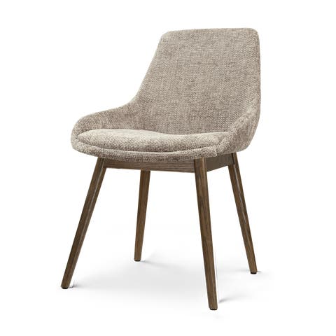 Nio-Isa eetkamerstoel bruin - walnoot houten onderstel