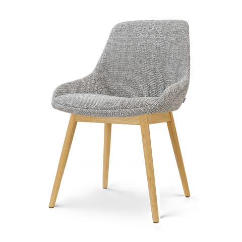 Nio-Isa eetkamerstoel grijs blend - houten onderstel