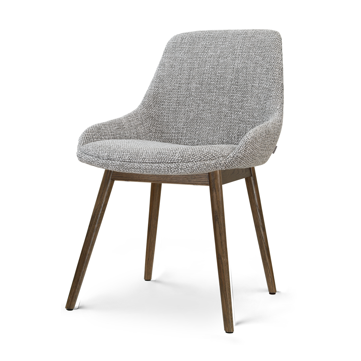 Nio-Isa eetkamerstoel grijs blend - walnoot houten onderstel