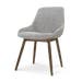 Nio-Isa eetkamerstoel grijs blend - walnoot houten onderstel