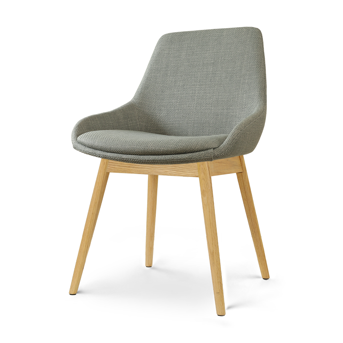 Nio-Isa eetkamerstoel saliegroen - houten onderstel