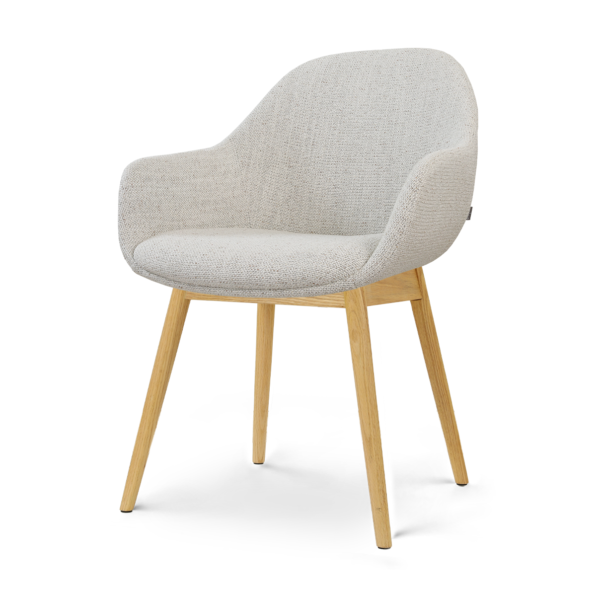 Nio-Mae eetkamerstoel beige gemêleerd - houten onderstel