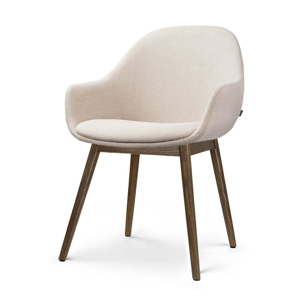 Nio-Mae eetkamerstoel beige - walnoot houten onderstel