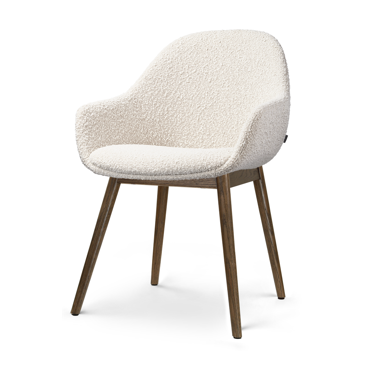 Nio-Mae eetkamerstoel bouclé beige - walnoot houten onderstel