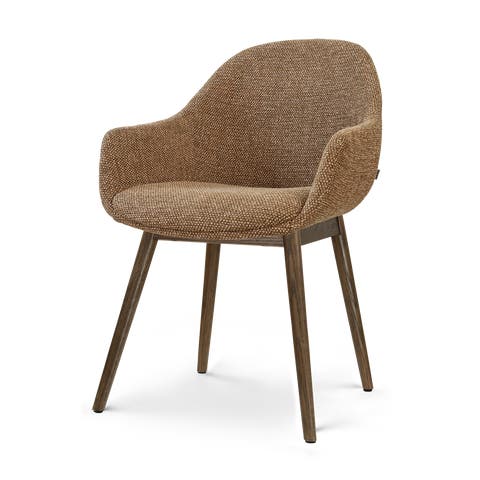 Nio-Mae eetkamerstoel bruin blend - walnoot houten onderstel