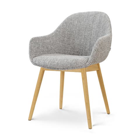 Nio-Mae eetkamerstoel grijs blend - houten onderstel