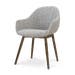 Nio-Mae eetkamerstoel grijs blend - walnoot houten onderstel
