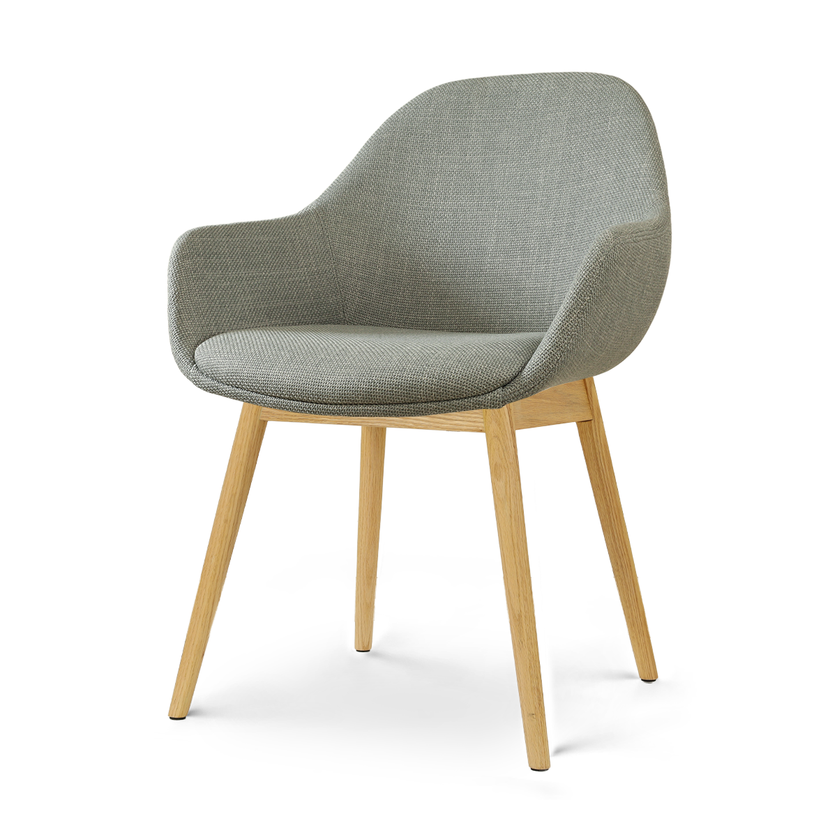 Nio-Mae eetkamerstoel saliegroen - houten onderstel