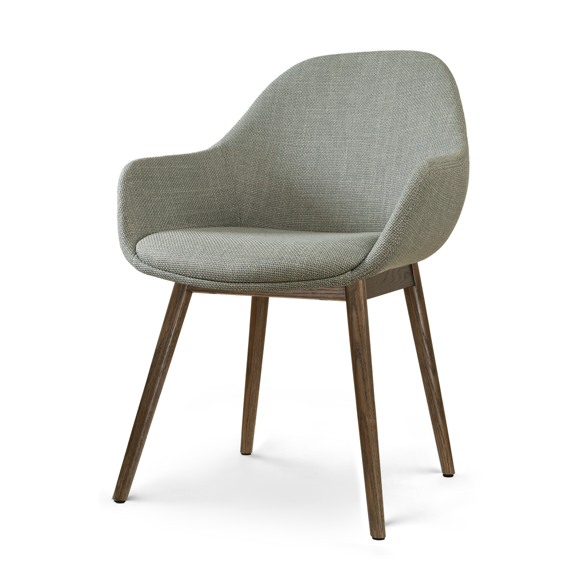 Nio-Mae eetkamerstoel saliegroen - walnoot houten onderstel