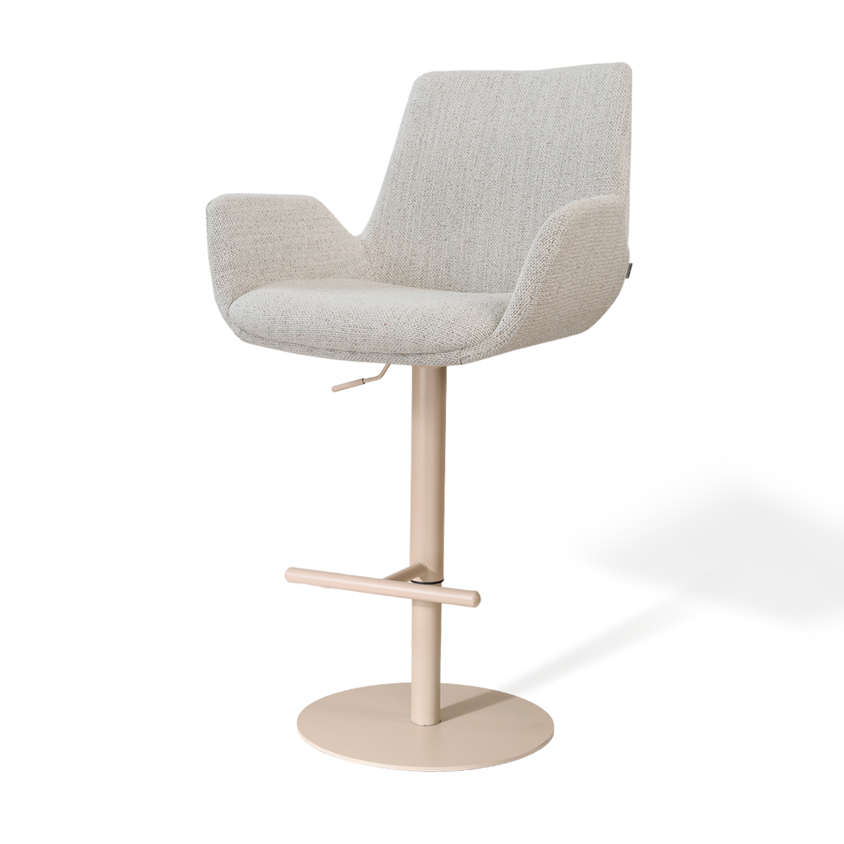 Niva-Eef draaibare tulp barkruk beige gemêleerd - verstelbaar - beige onderstel