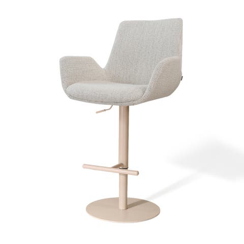 Niva-Eef draaibare tulp barkruk beige gemêleerd - verstelbaar - beige onderstel