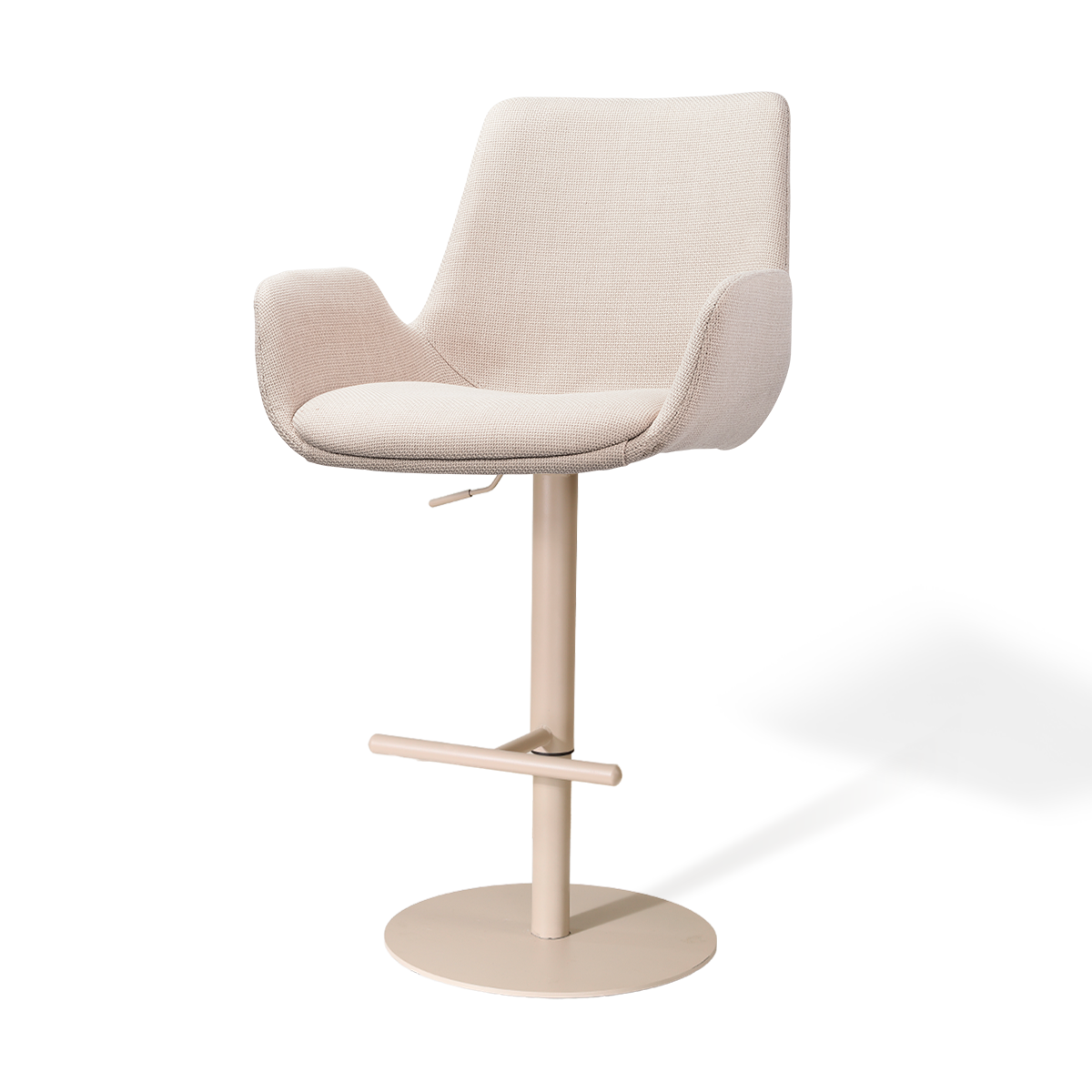 Niva-Eef draaibare tulp barkruk beige - verstelbaar - beige onderstel