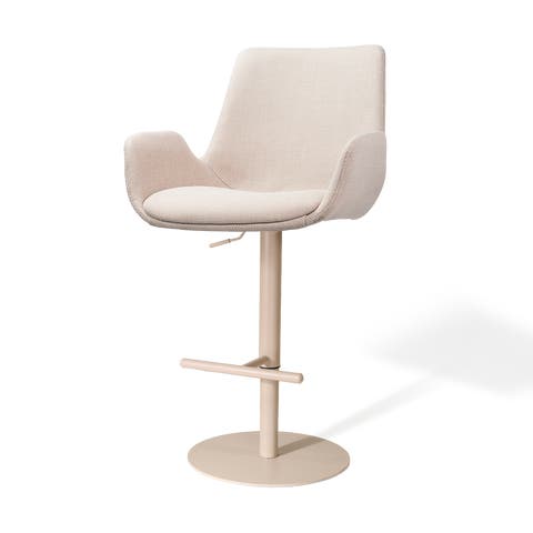 Niva-Eef draaibare tulp barkruk beige - verstelbaar - beige onderstel