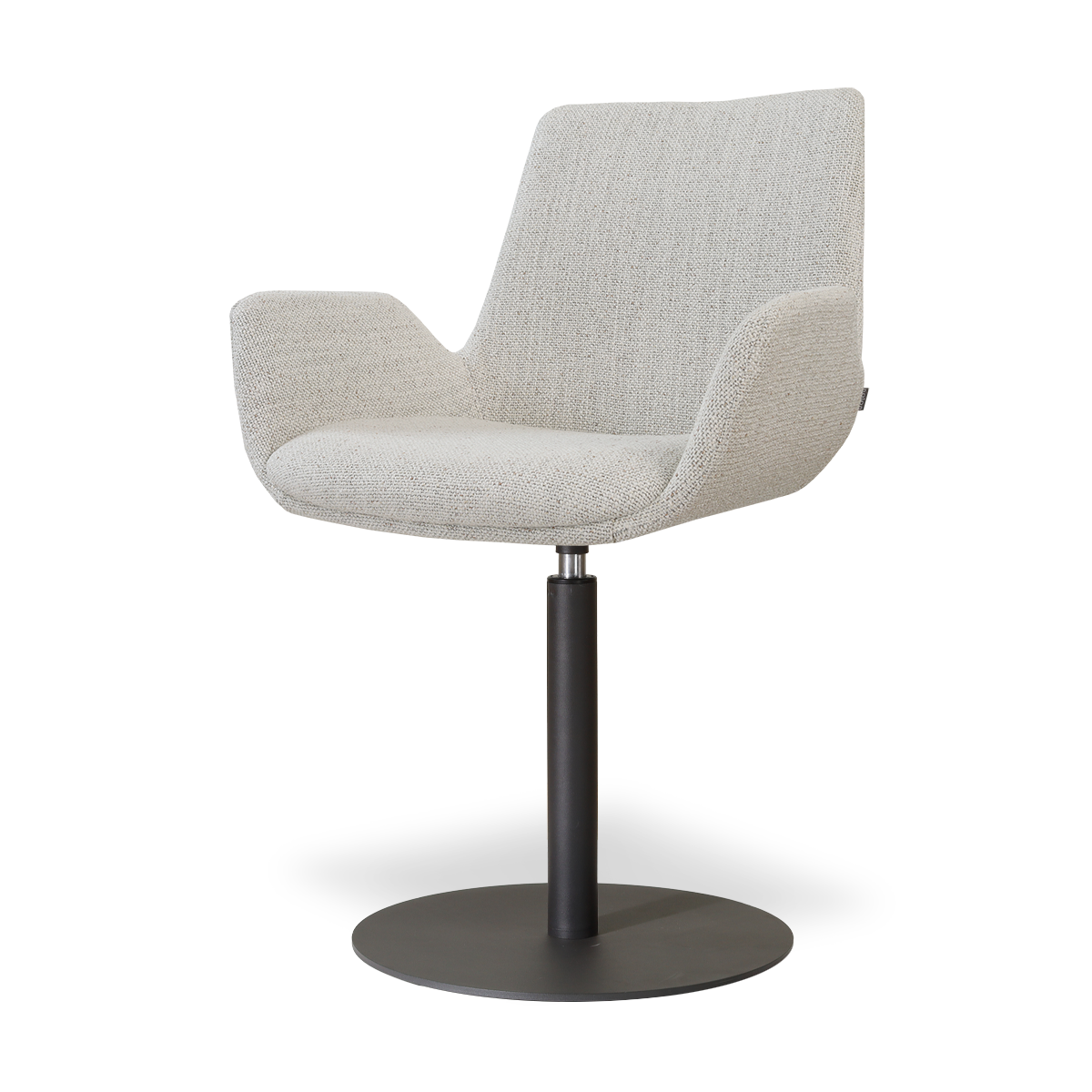 Niva-Eef draaibare tulp eetkamerstoel beige gemêleerd - mat zwart onderstel