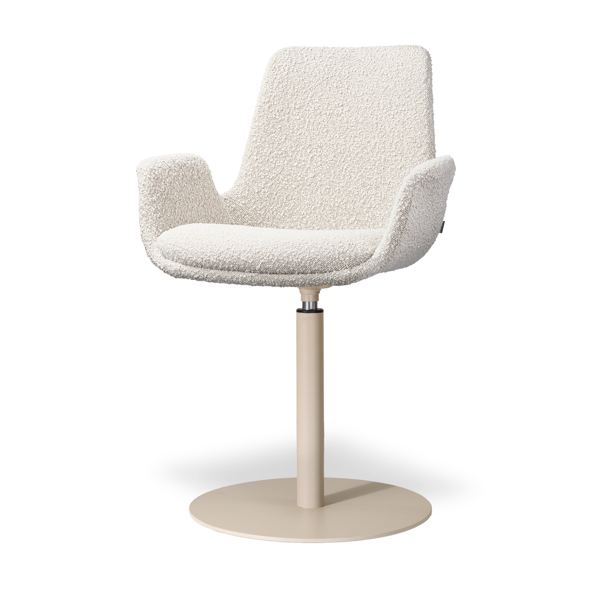 Niva-Eef draaibare tulp eetkamerstoel bouclé beige - beige onderstel