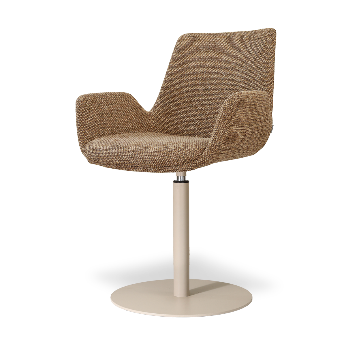 Niva-Eef draaibare tulp eetkamerstoel bruin blend - beige onderstel