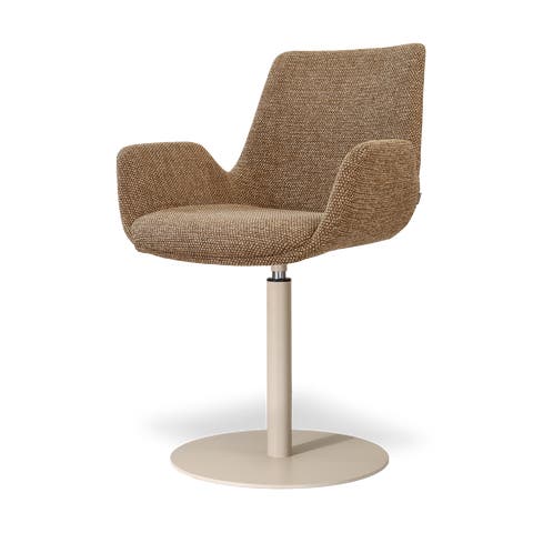Niva-Eef draaibare tulp eetkamerstoel bruin blend - beige onderstel