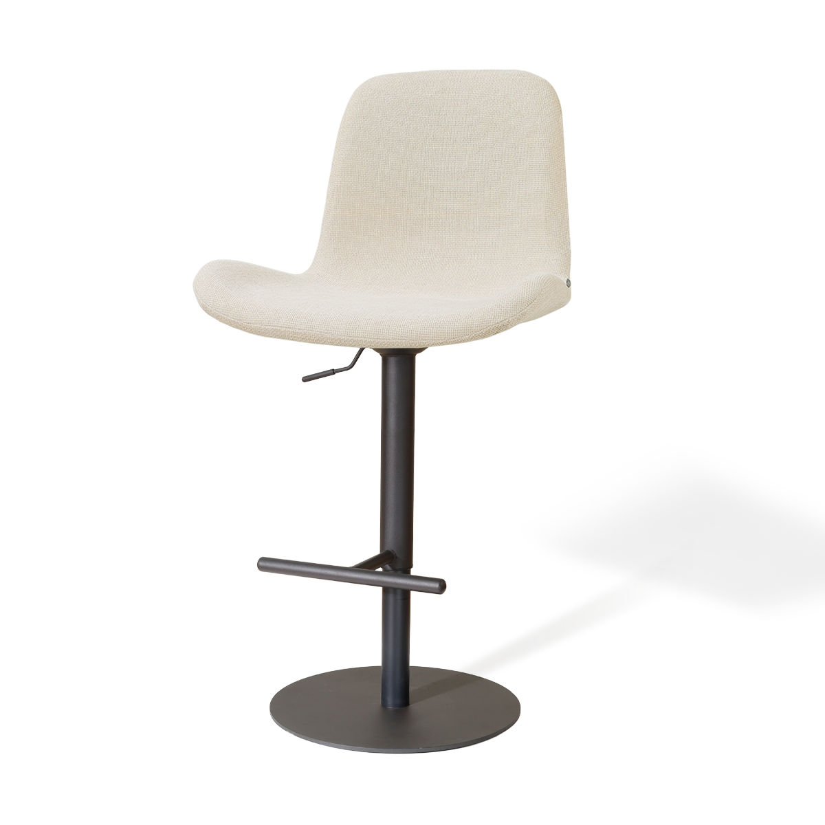 Niva-Fé draaibare tulp barkruk cottonbeige - verstelbaar - mat zwart onderstel