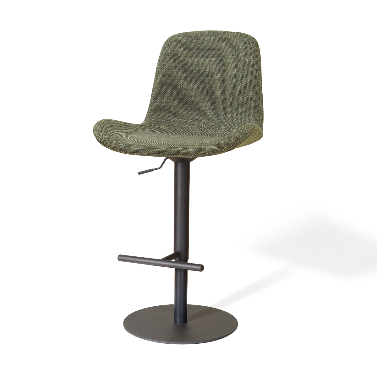 Niva-Fé draaibare tulp barkruk forestgroen - verstelbaar - mat zwart onderstel