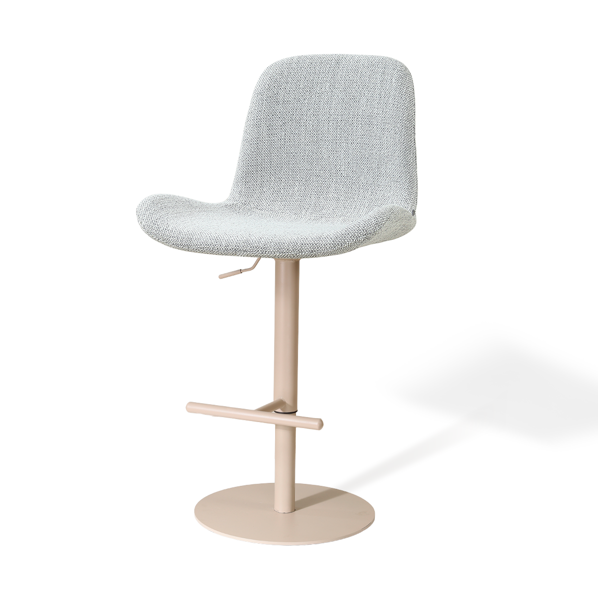 Niva-Fé draaibare tulp barkruk grijs melange - verstelbaar - beige onderstel