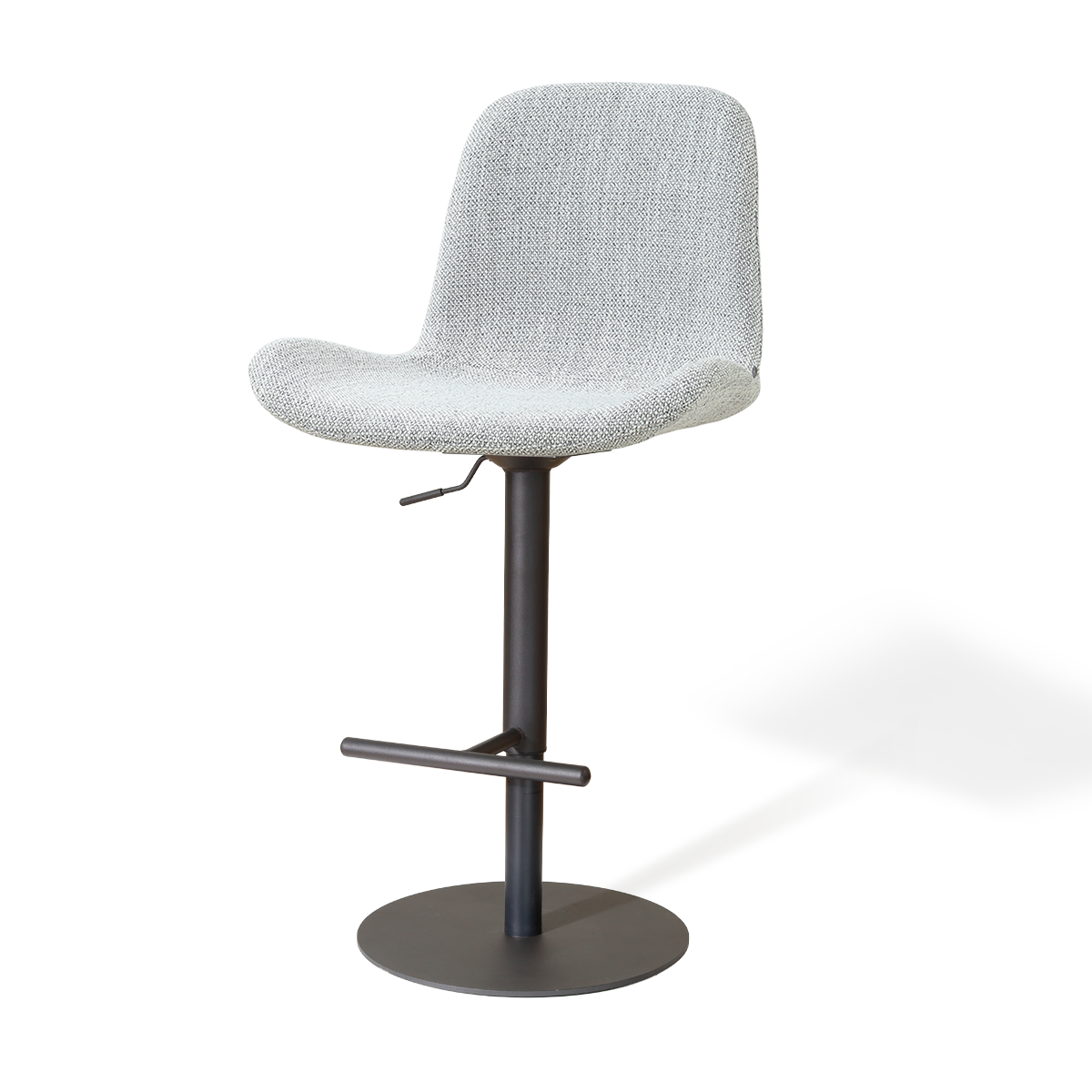 Niva-Fé draaibare tulp barkruk grijs melange - verstelbaar - mat zwart onderstel