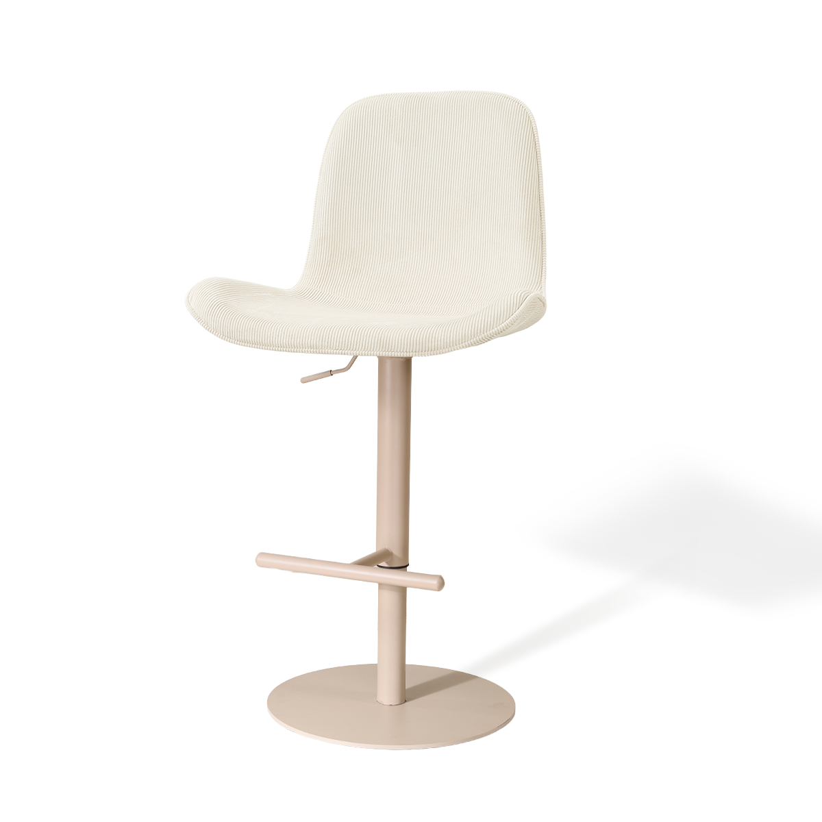 Niva-Fé draaibare tulp barkruk rib beige - verstelbaar - beige onderstel