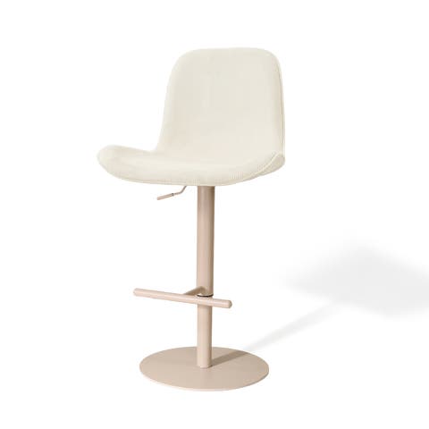 Niva-Fé draaibare tulp barkruk rib beige - verstelbaar - beige onderstel