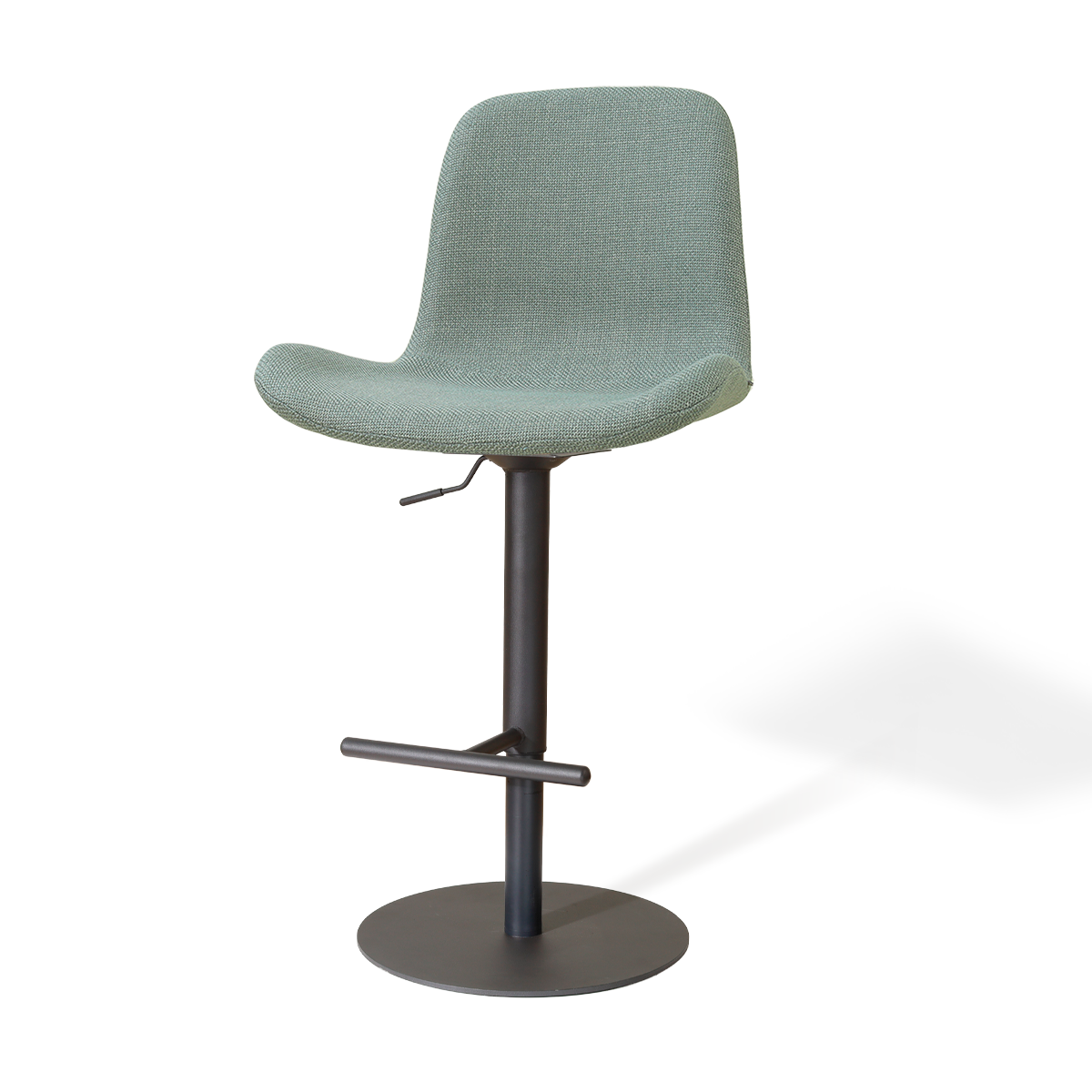 Niva-Fé draaibare tulp barkruk saliegroen - verstelbaar - mat zwart onderstel