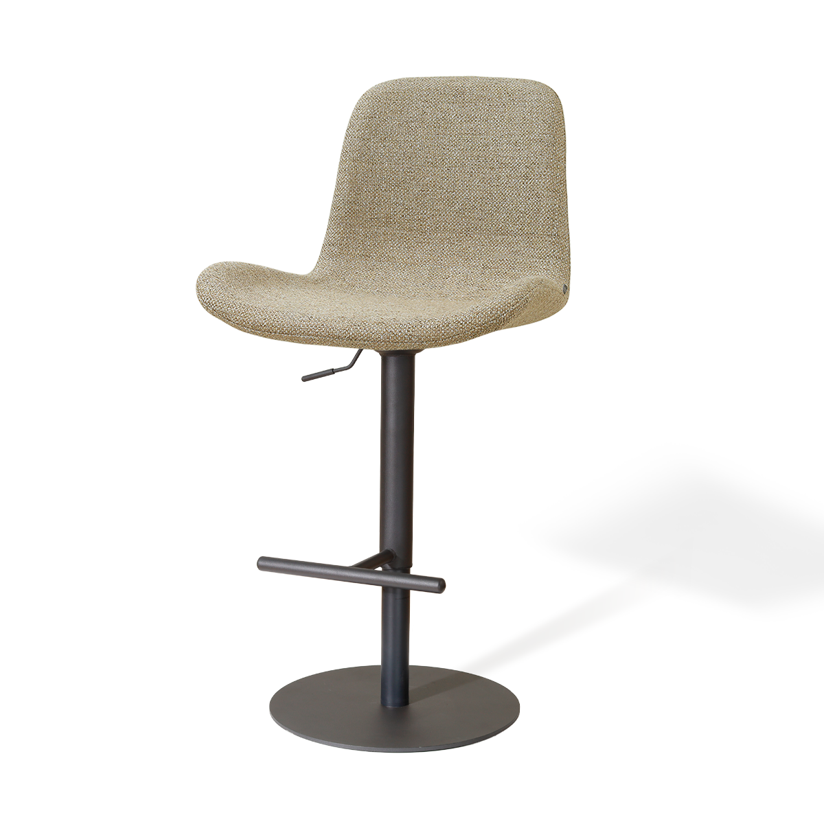 Niva-Fé draaibare tulp barkruk taupe melange - verstelbaar - mat zwart onderstel