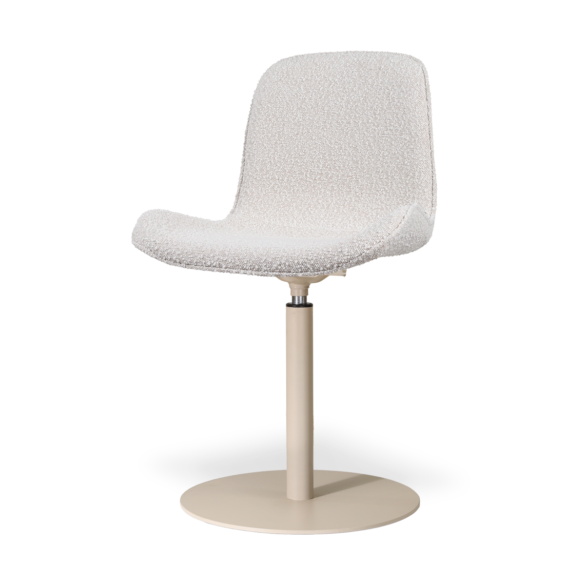 Niva-Fé draaibare tulp eetkamerstoel bouclé beige - beige onderstel