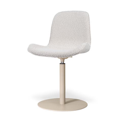 Niva-Fé draaibare tulp eetkamerstoel bouclé beige - beige onderstel
