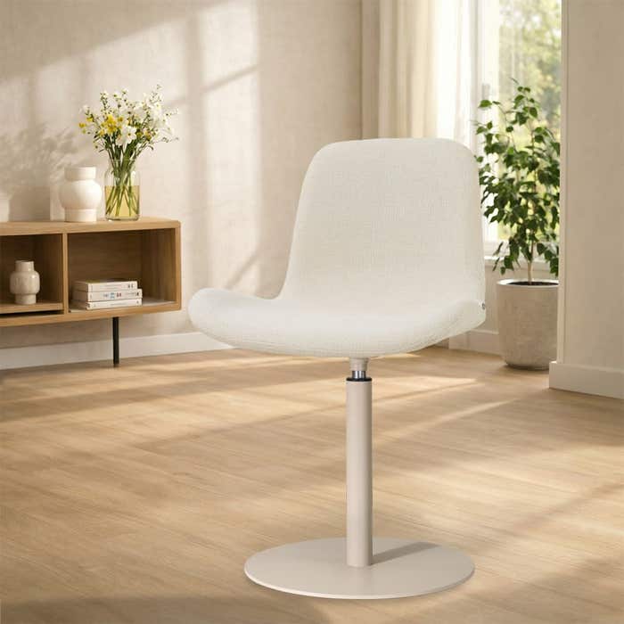 Niva-Fé draaibare tulp eetkamerstoel cottonbeige - beige onderstel - comfortabel - stoffen - modern