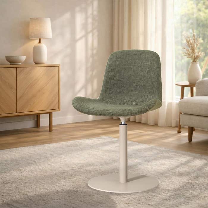 Niva-Fé draaibare tulp eetkamerstoel forestgroen - beige onderstel - stoffen - scandinavisch - comfortabel