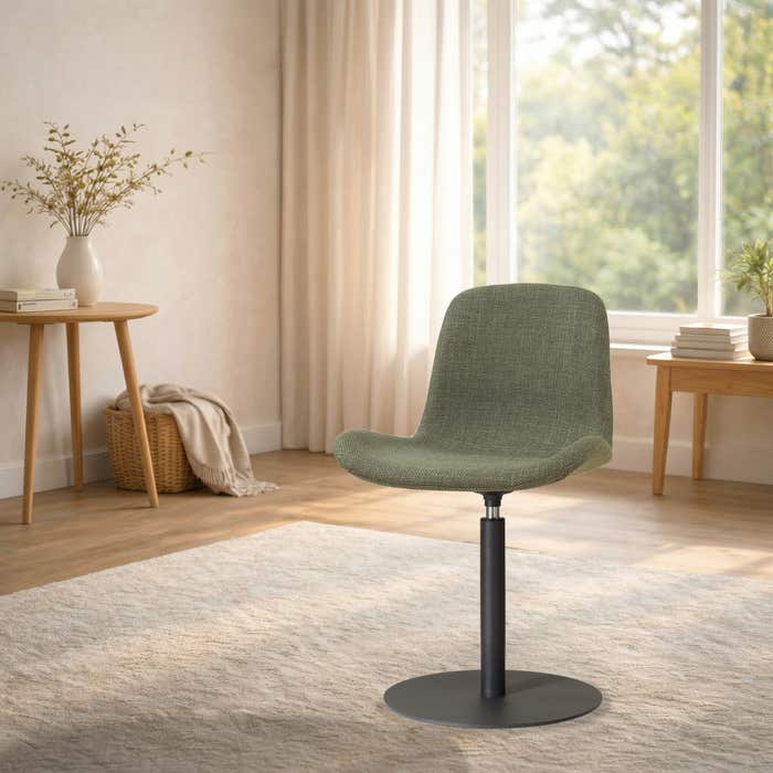 Niva-Fé draaibare tulp eetkamerstoel forestgroen - mat zwart onderstel - comfortabel - stoffen - modern