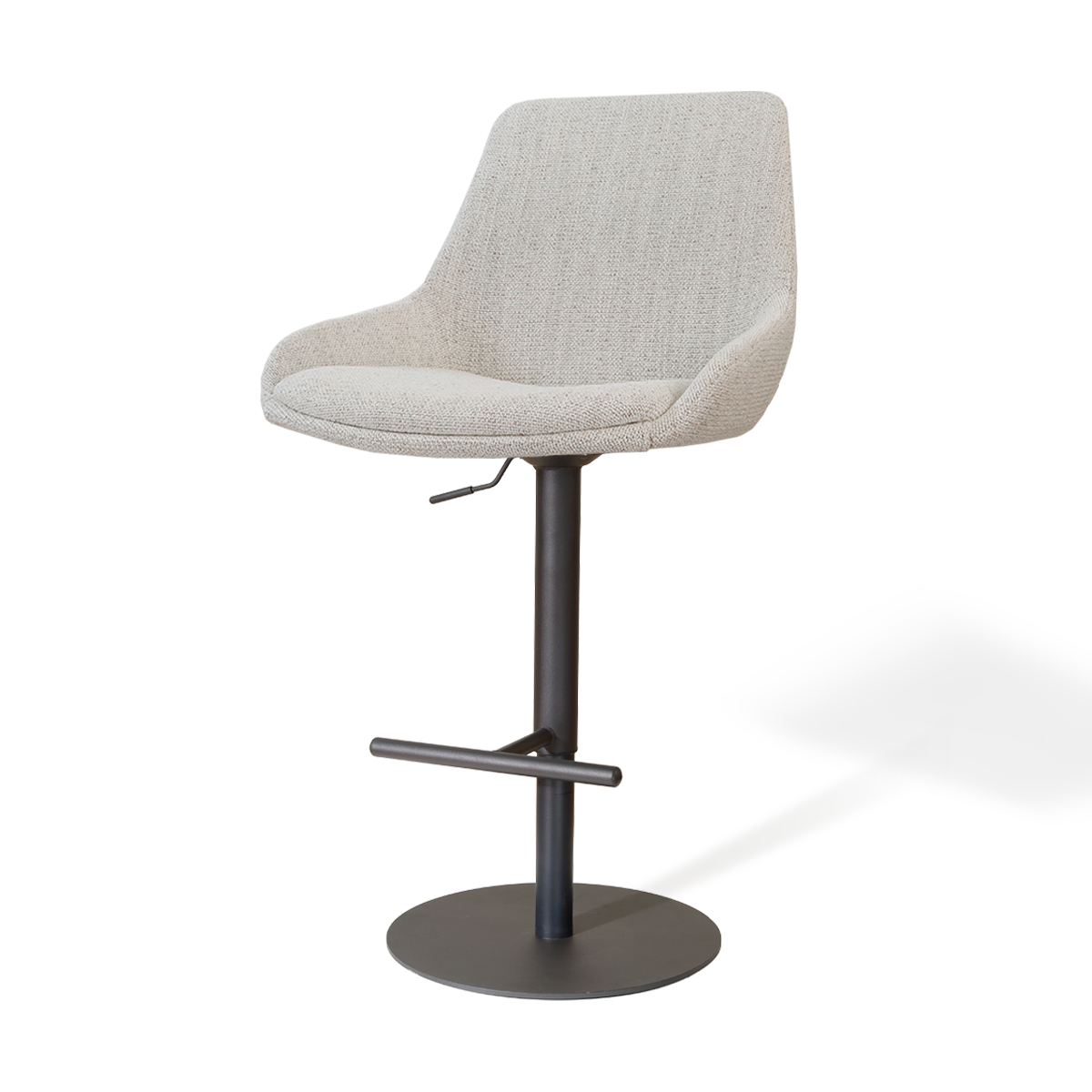 Niva-Isa draaibare tulp barkruk beige gemêleerd - verstelbaar - mat zwart onderstel