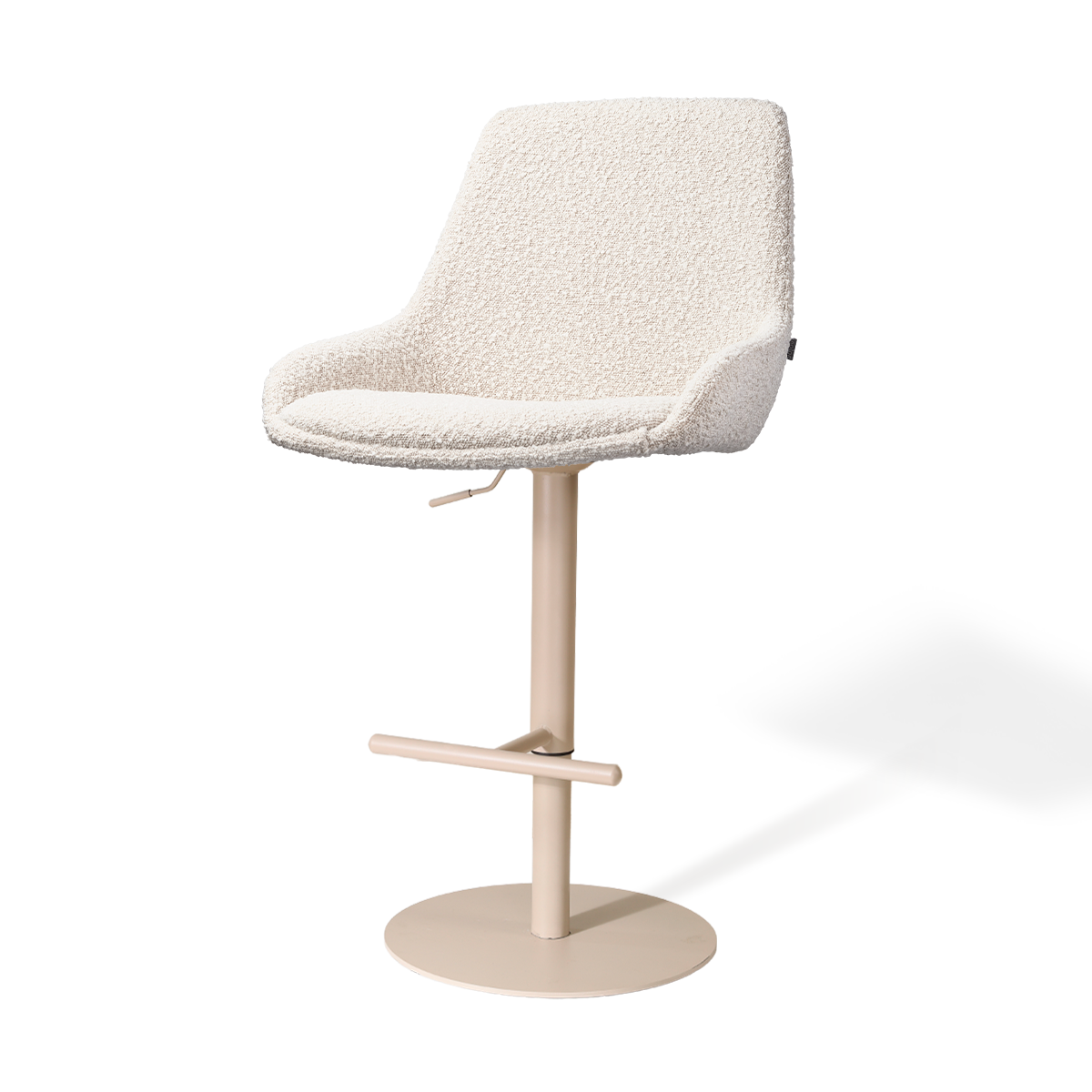 Niva-Isa draaibare tulp barkruk bouclé beige - verstelbaar - beige onderstel