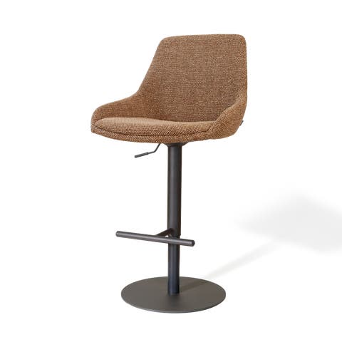 Niva-Isa draaibare tulp barkruk bruin blend - verstelbaar - mat zwart onderstel