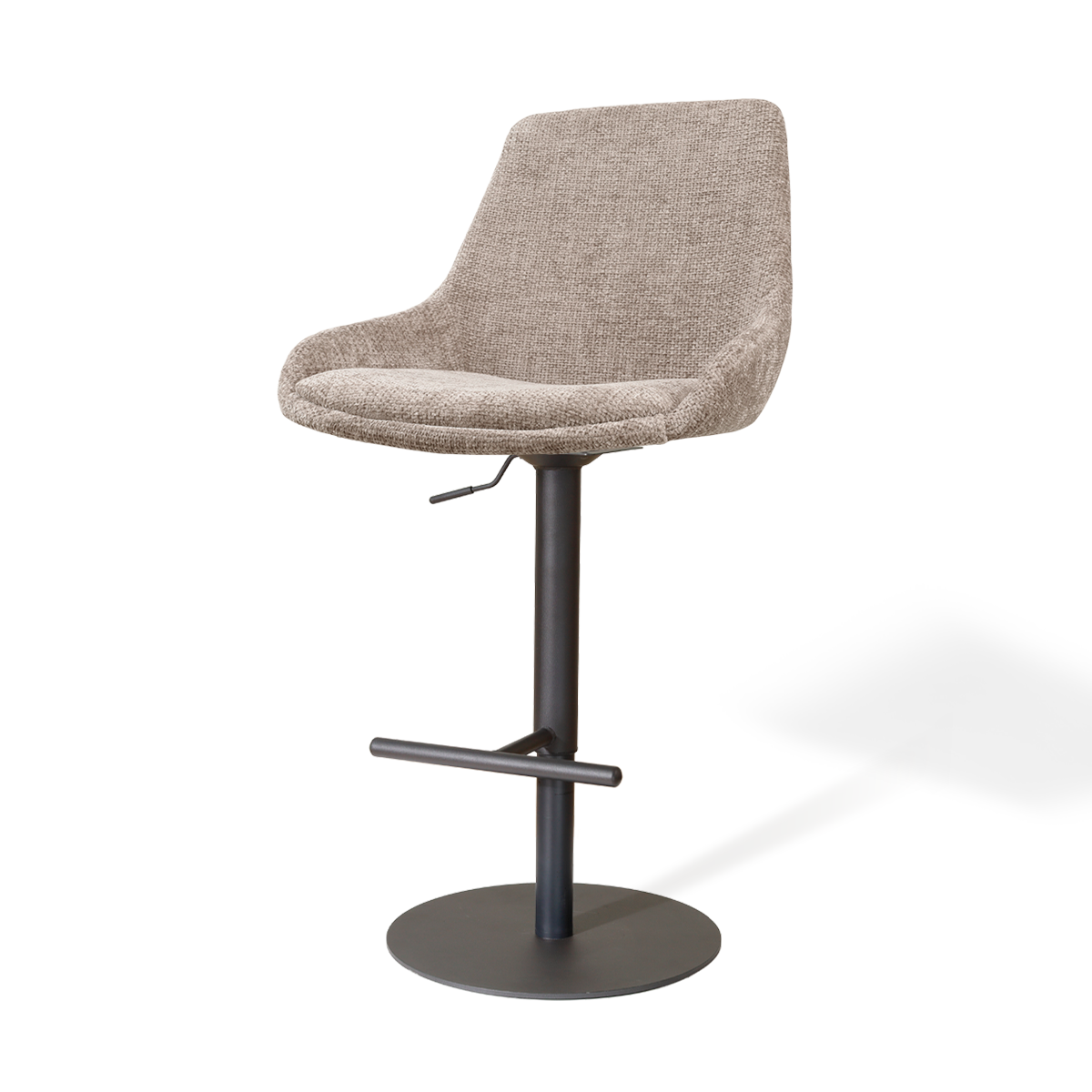 Niva-Isa draaibare tulp barkruk bruin - verstelbaar - mat zwart onderstel