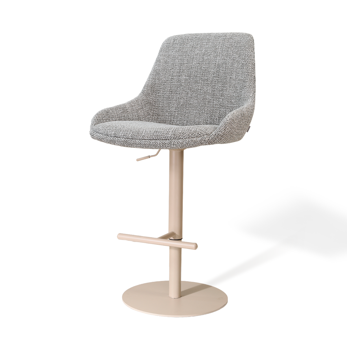 Niva-Isa draaibare tulp barkruk grijs blend - verstelbaar - beige onderstel