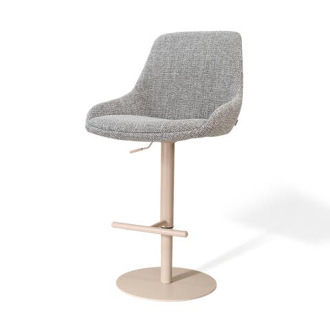 Niva-Isa draaibare tulp barkruk grijs blend - verstelbaar - beige onderstel