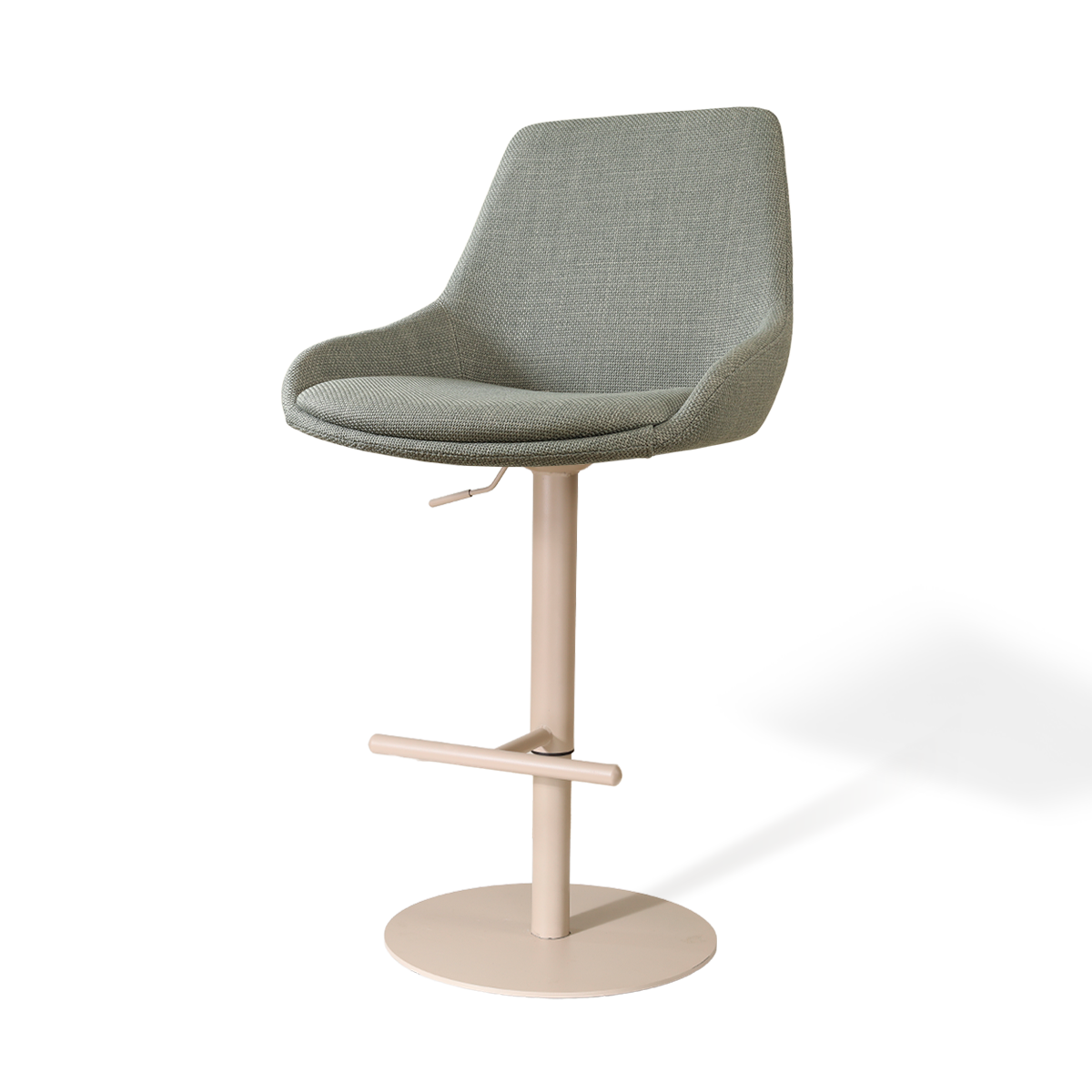 Niva-Isa draaibare tulp barkruk saliegroen - verstelbaar - beige onderstel