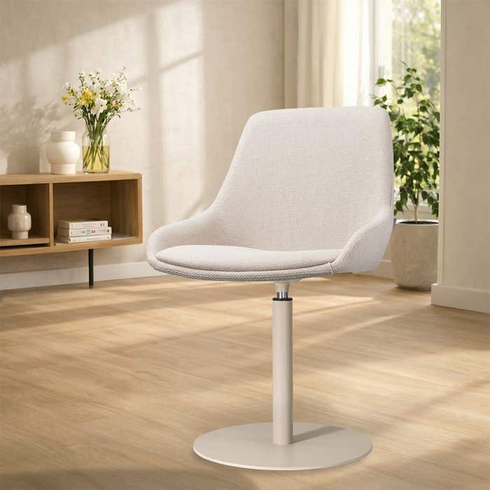 Niva-Isa draaibare tulp eetkamerstoel beige - beige onderstel - stoffen - scandinavisch - comfortabel