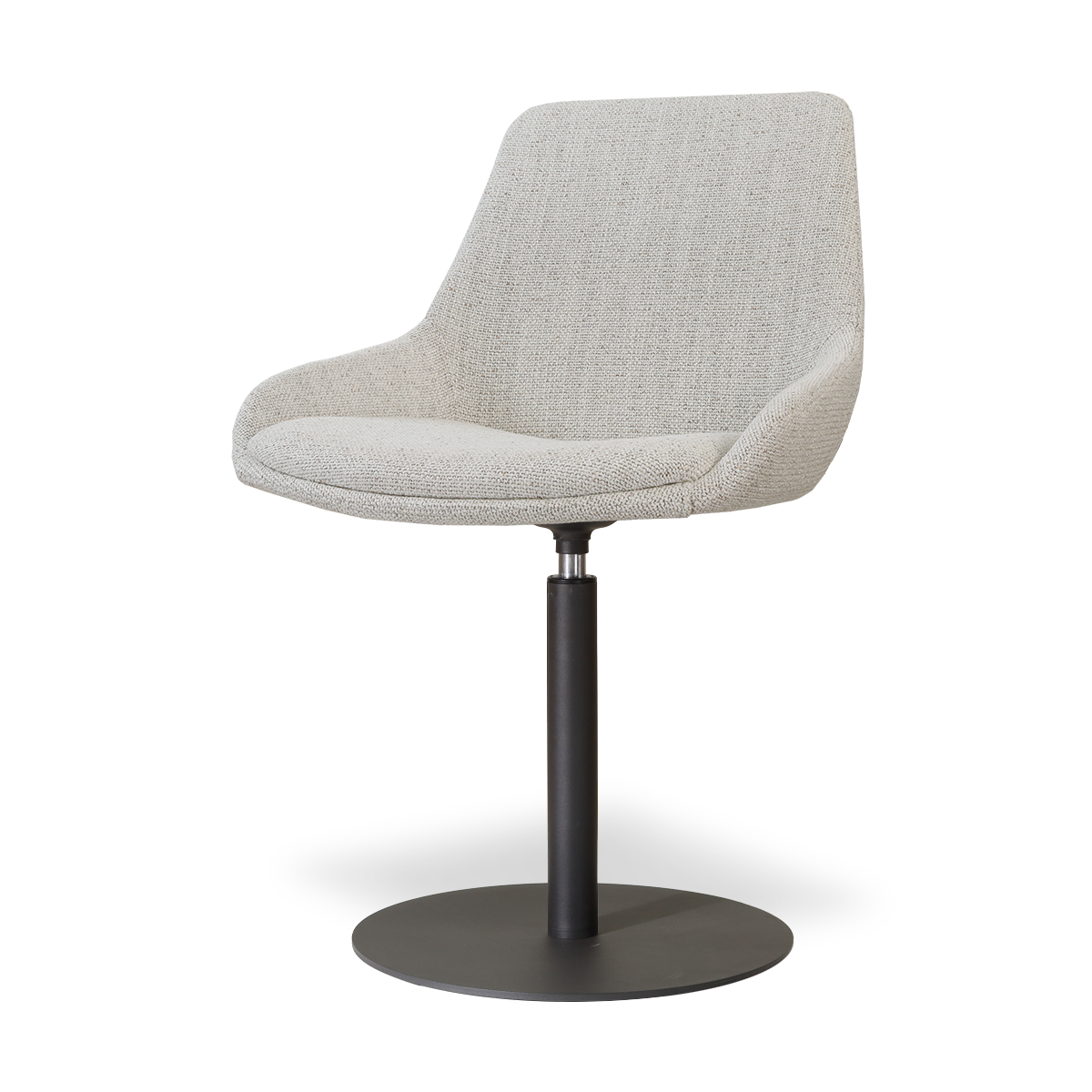 Niva-Isa draaibare tulp eetkamerstoel beige gemêleerd - mat zwart onderstel