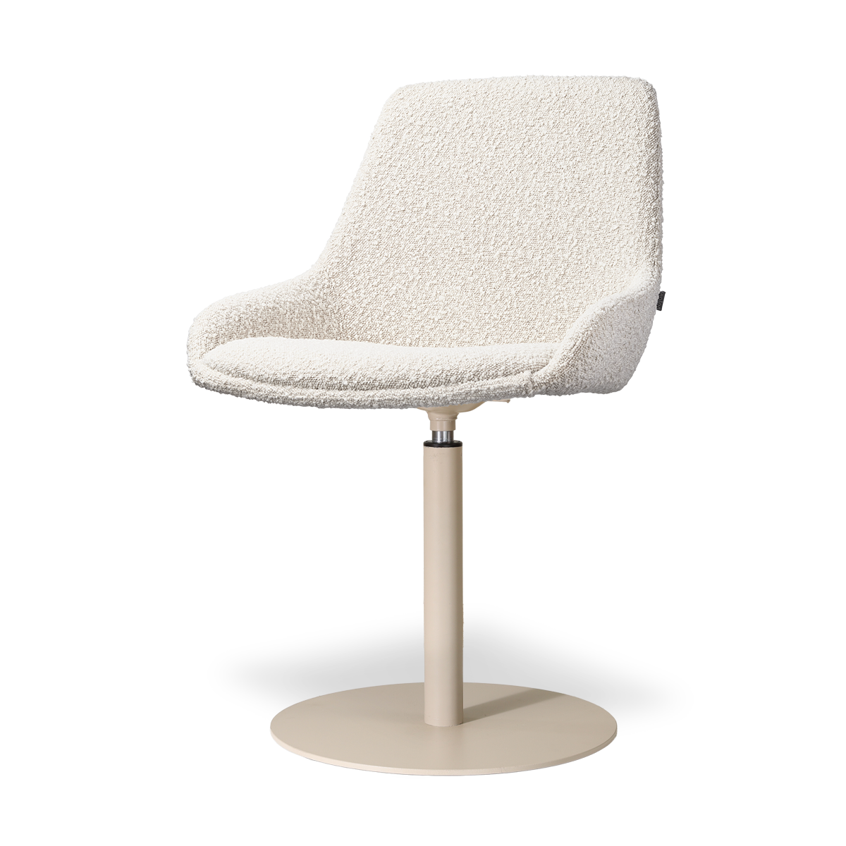 Niva-Isa draaibare tulp eetkamerstoel bouclé beige - beige onderstel