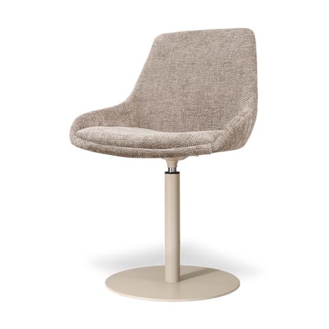 Niva-Isa draaibare tulp eetkamerstoel bruin - beige onderstel