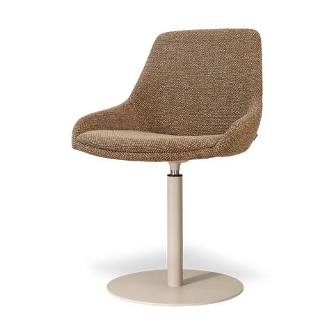 Niva-Isa draaibare tulp eetkamerstoel bruin blend - beige onderstel